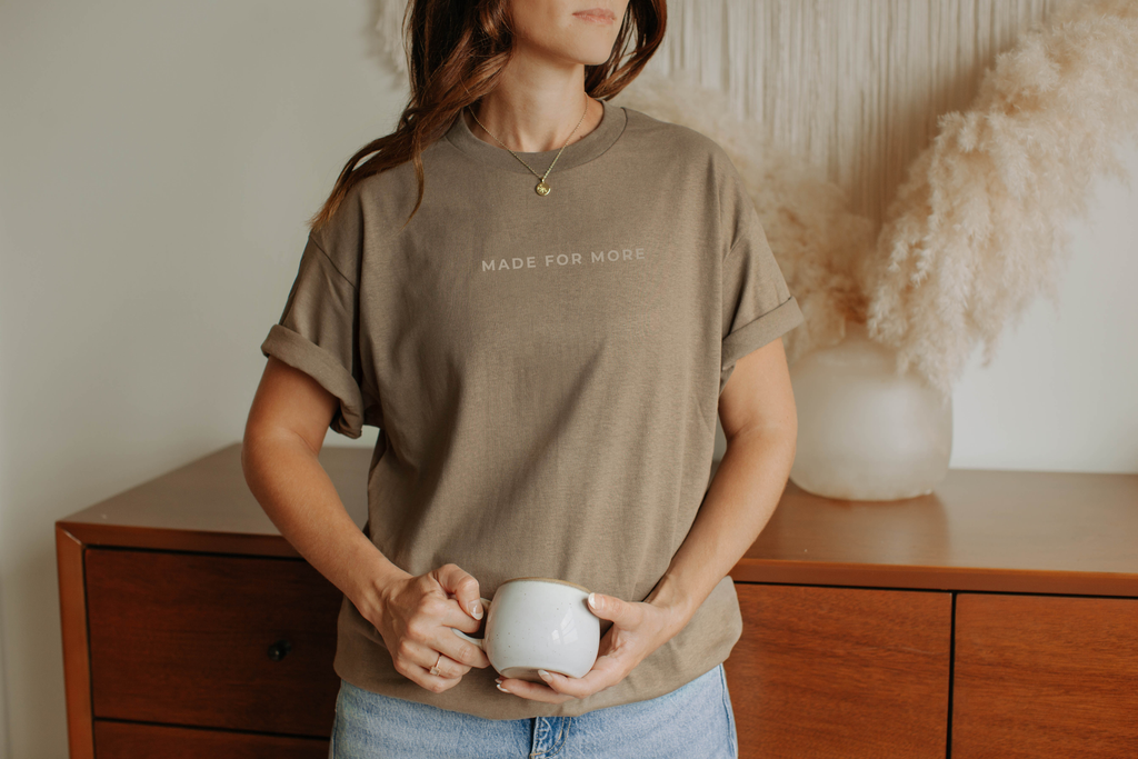 Made for More Christian T-Shirt – Heavy Cotton Faith Tee (Savanna Brown)