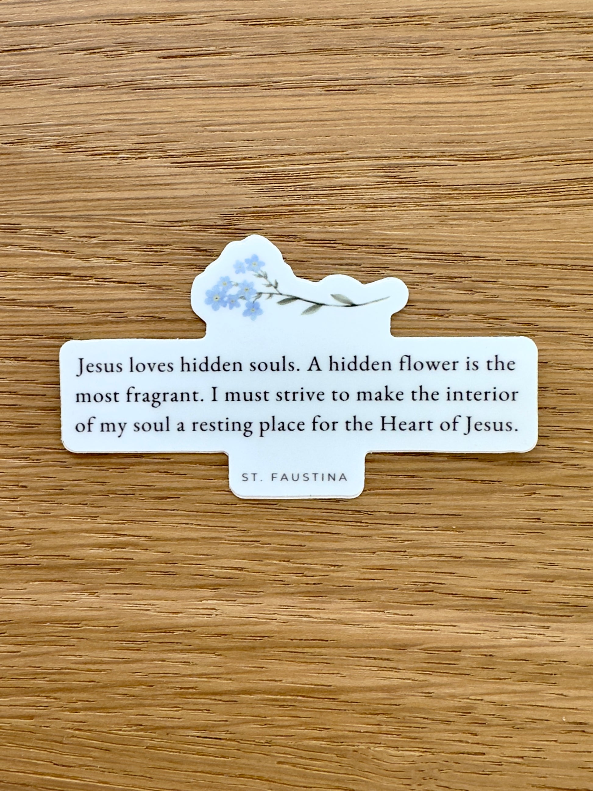 Hidden Flower Sticker – St. Faustina Catholic Weatherproof Vinyl Sticker