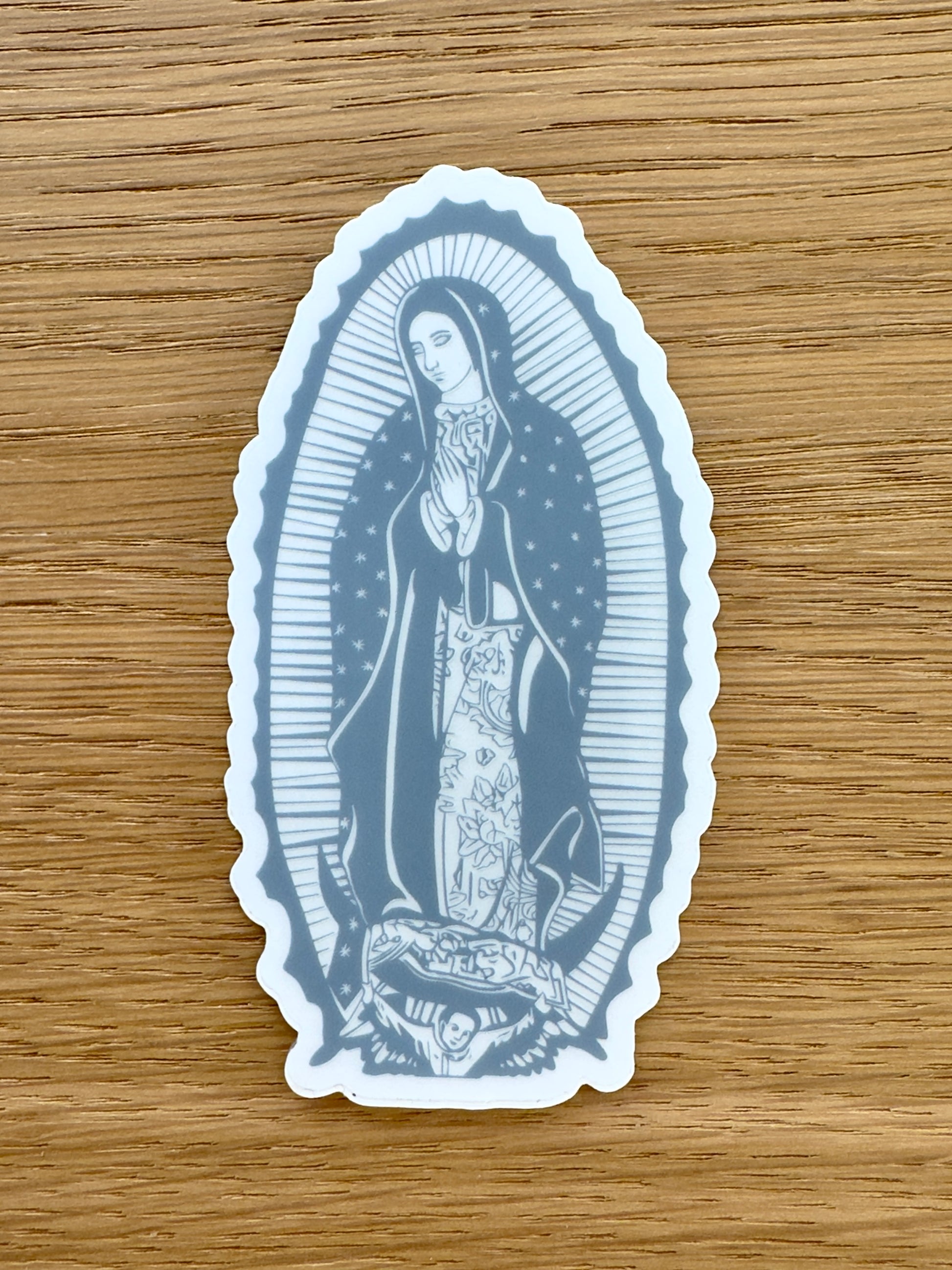 Our Lady of Guadalupe Catholic Sticker – Weatherproof Vinyl Marian Devotion Sticker