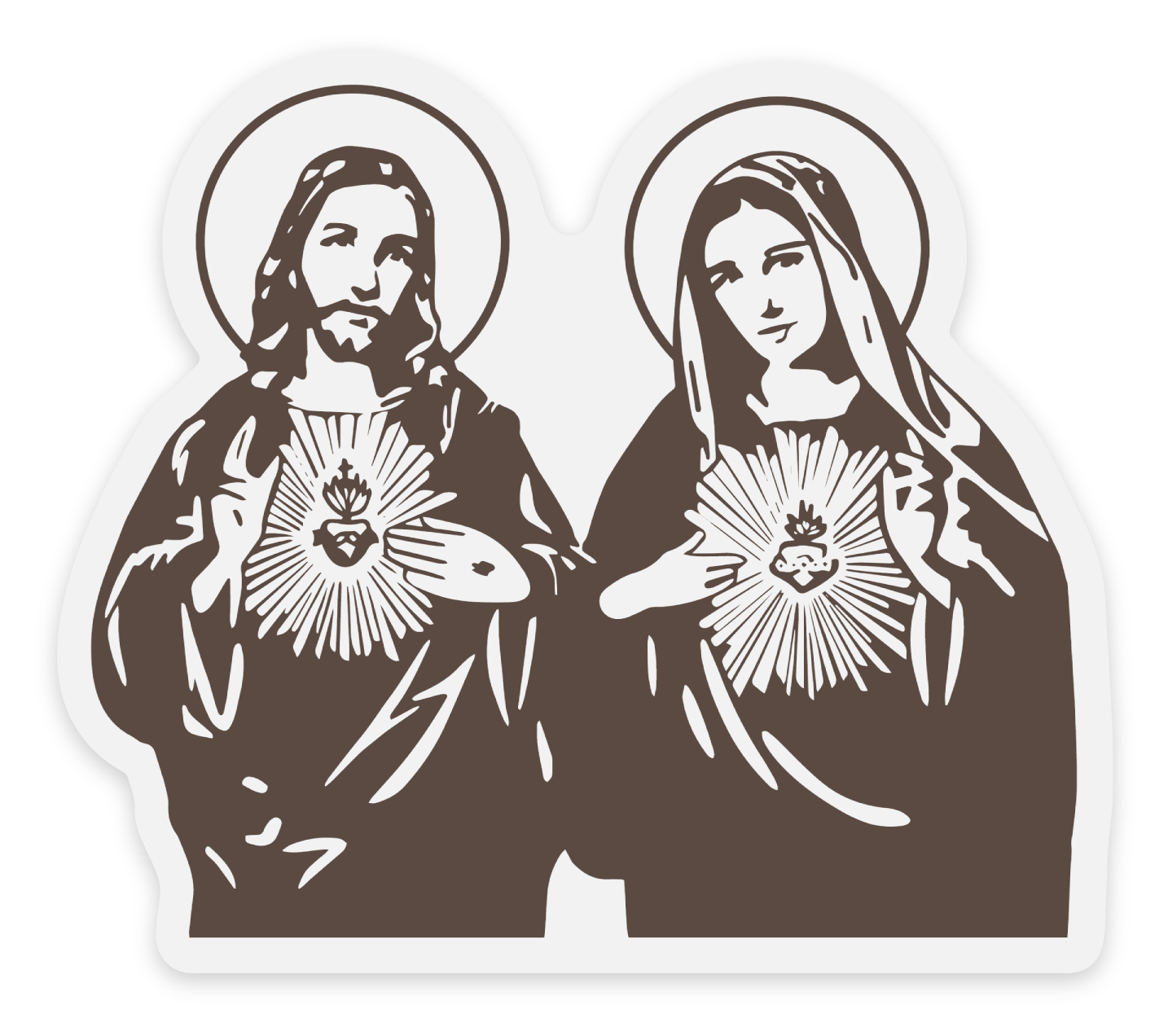 Sacred & Immaculate Hearts Catholic Sticker – Weatherproof Vinyl Faith Sticker