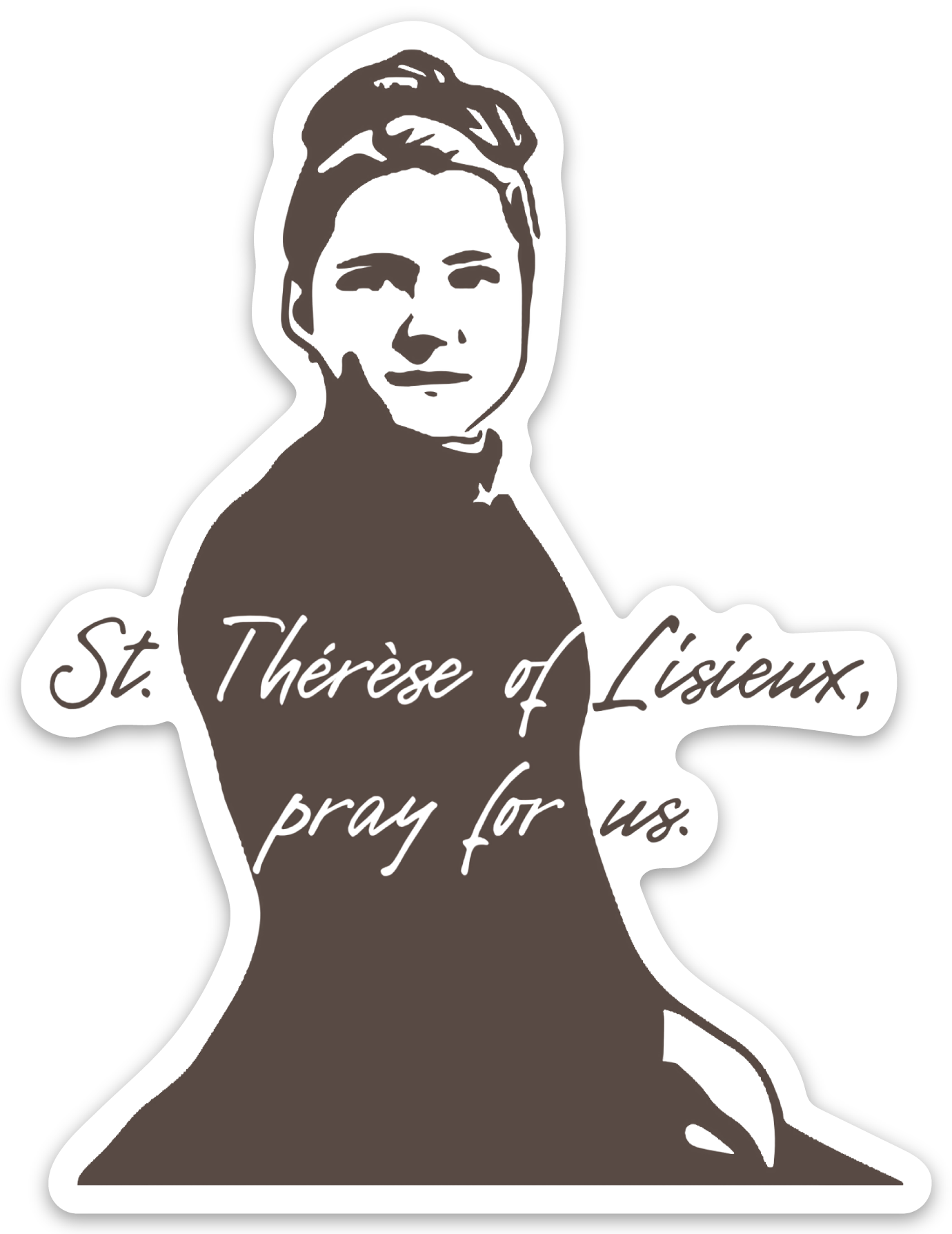 St. Thérèse of Lisieux Catholic Sticker – Little Flower Weatherproof Vinyl Sticker