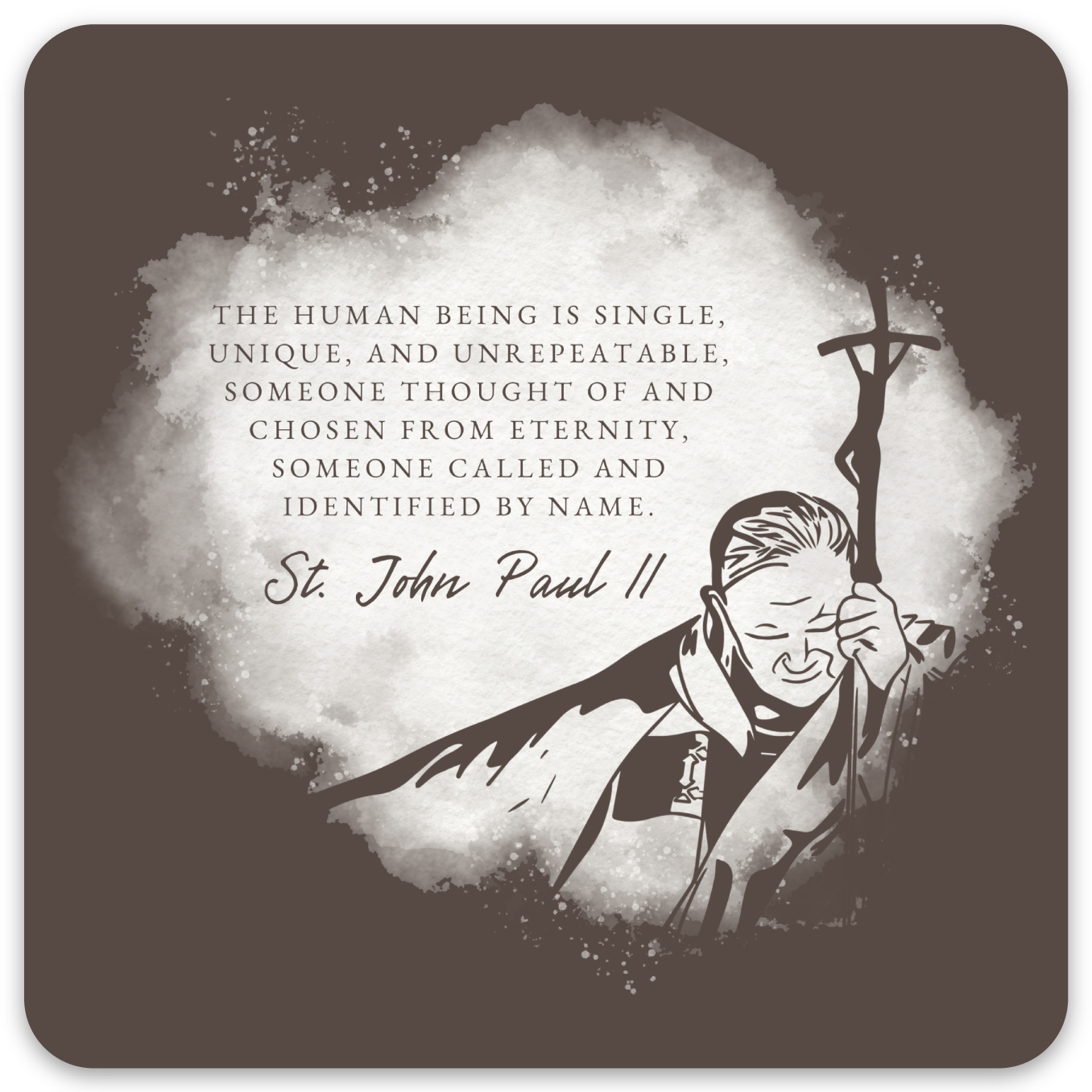Unrepeatable Sticker – St. John Paul II Catholic Weatherproof Vinyl Sticker