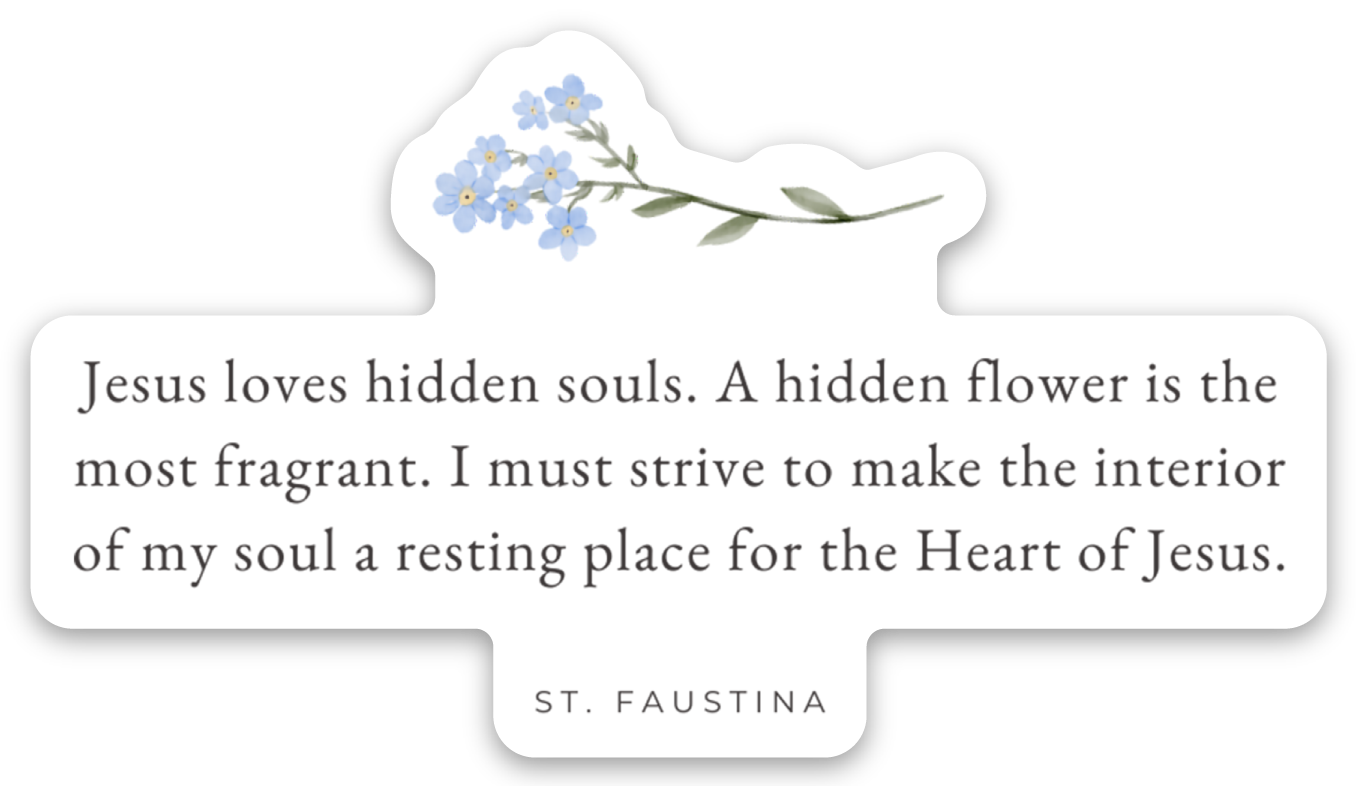 Hidden Flower Sticker – St. Faustina Catholic Weatherproof Vinyl Sticker